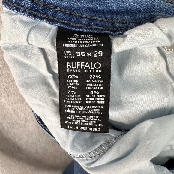 Buffalo David Bitton Axel Slim Stretch Jeans Men's 36x29 High Rise Ankle Light - Picture 6 of 11